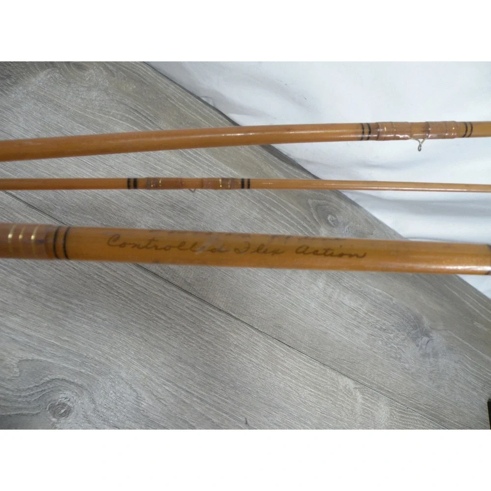 Vintage Heddon Golden Mark 50 Fiberglass Fly Rod 9ft & Oren-O-Matic Spincast